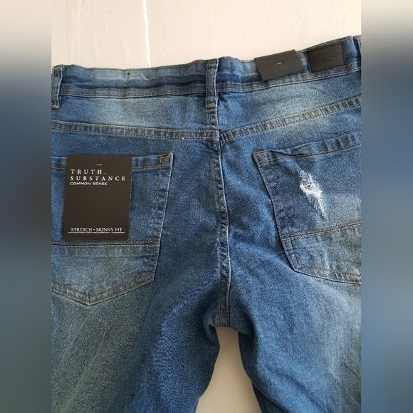 NWT Truth.Substance Common Sense Men's Blue Distressed Skinny Jeans Size 30x30 - Picture 10 of 12